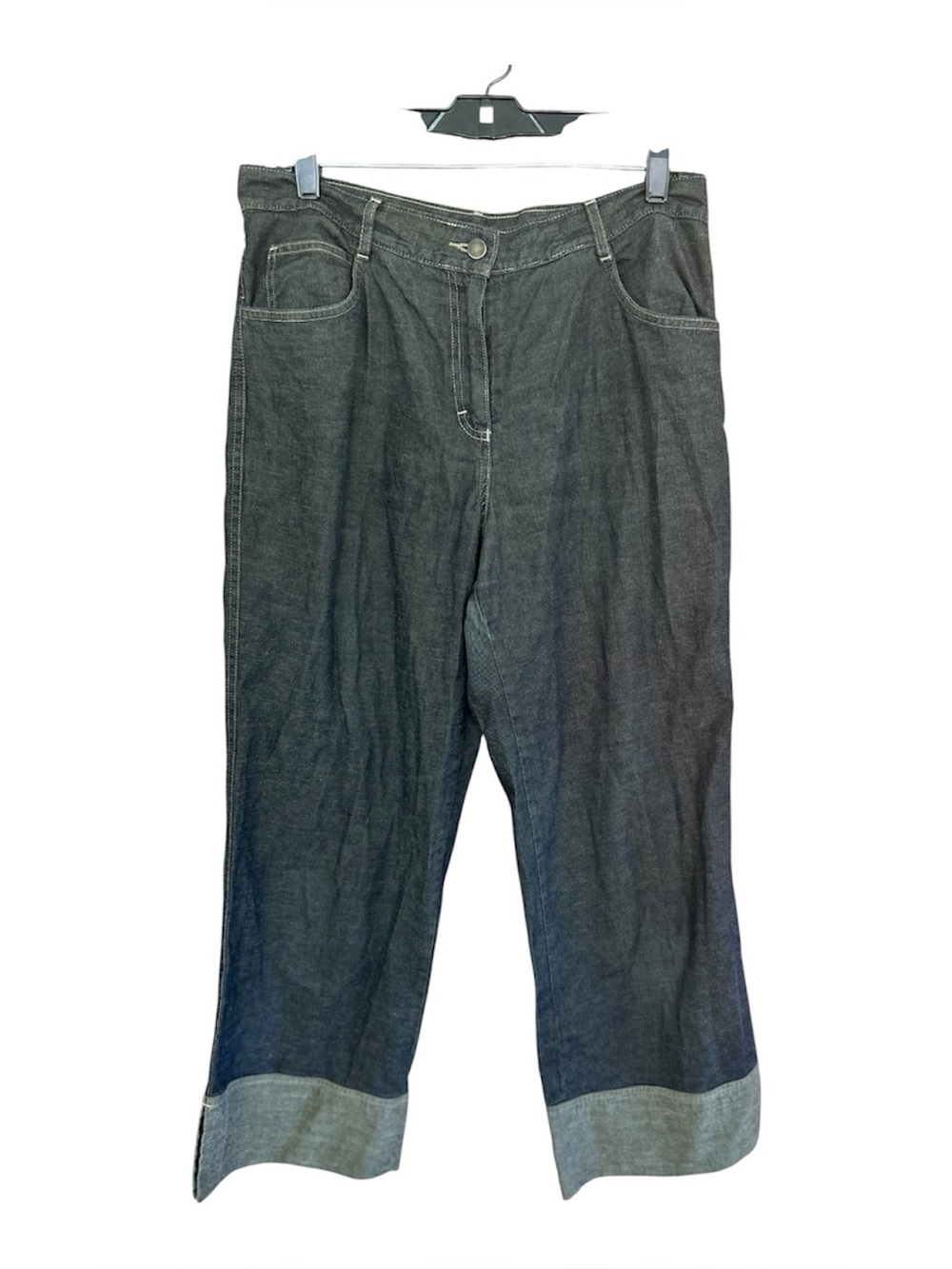 Garnet Hill Denim Jeans Womens Sz 10  100% Cotton Blue Cropped Work Errands